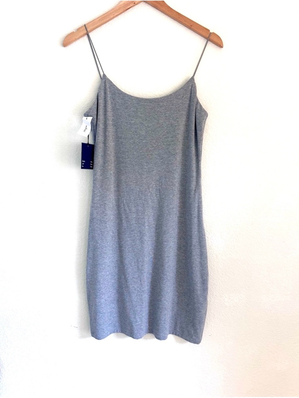 NWT Wilfred Free Aritzia Heather Grey Mini Slip Dress L